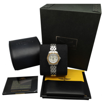 Breitling Galactic 32 Goud/Staal Parelmoer/Diamant