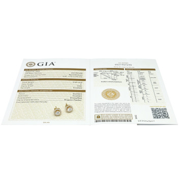 Geelgouden 18 krt oorknoppen diamant incl.IGI rapport