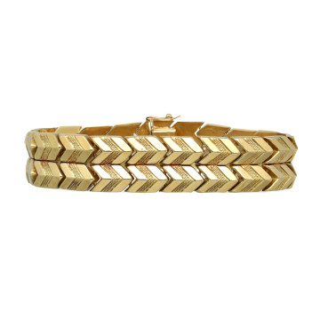 Geelgouden vintage armband fantasie schakel