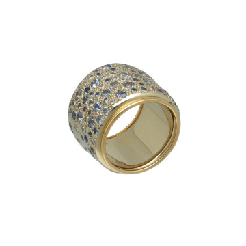 Geelgouden Pomellato Sabbia bandring met diamanten