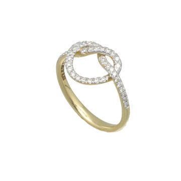 Geelgouden diamanten ring 0.22 Ct