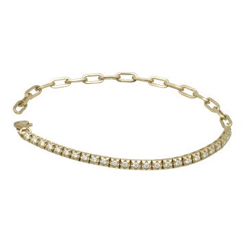 Geelgouden fantasie armband met diamant