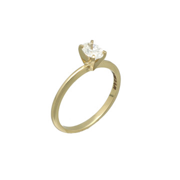 Geelgouden Solitaire ring Ovale diamant