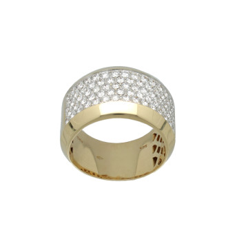 Geelgouden ring Pave Briljant zetting