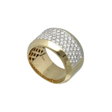 Geelgouden ring Pave Briljant zetting