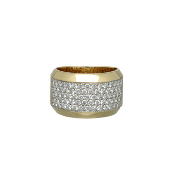 Geelgouden ring Pave Briljant zetting