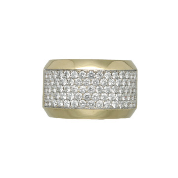 Geelgouden ring Pave Briljant zetting