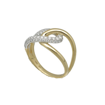 Geelgouden slag ring met diamant 0.57 ct