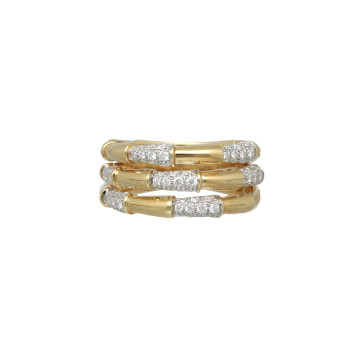 Geelgouden rij ring met diamant 0.57ct
