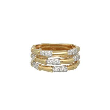 Geelgouden rij ring met diamant 0.57ct
