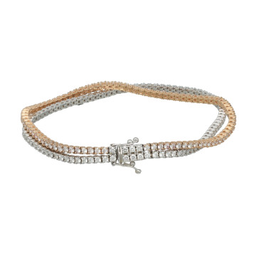 Rose/Witgouden Tennisarmband met briljant 3.60ct