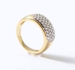 14 krt. geelgouden Briljantring, 0,78 ct. â‚¬ 1390,- nu â‚¬ 750,-