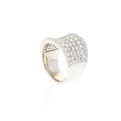 18 Krt. brede witgouden briljant ring, 3,25 ct totaal