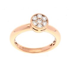 18 Krt. rosÃ© gouden briljant ring 0.38 Ct. 