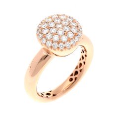 18 Krt RosÃ© gouden ring met briljant 0.91 Ct