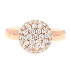 18 Krt RosÃ© gouden ring met briljant 0.91 Ct