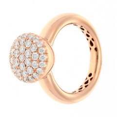 18 Krt RosÃ© gouden ring met briljant 0.91 Ct