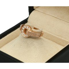 18Krt. rÃ³segouden ring ''Bulgari'' met Briljant 0.28Ct. VVSI