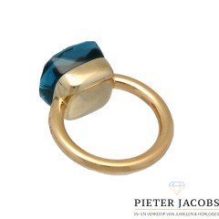 18 Krt ring Pomellato Nudo grande London topaas. Nieuw â‚¬ 3650,-