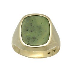 14 Krt gouden ring met Jade