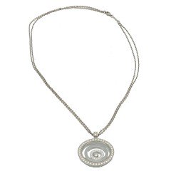 18Krt. Witgouden collier Chopard Happy spirit diamonds.