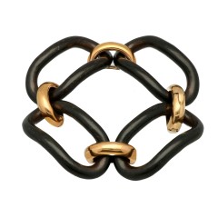RosÃ© gouden armband met Ebbenhout, Italiaans design