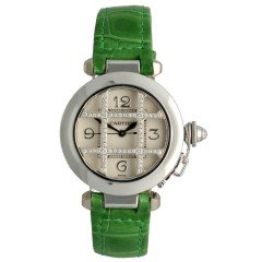 Cartier Pasha 32 MM Witgoud / Diamanten