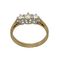 Klassieke Alliance ring met 3 diamanten 0.25 Ct