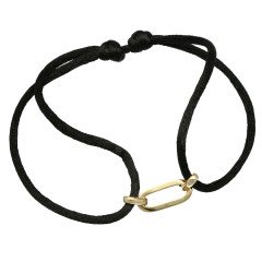 Trendy armband met 14 Krt gouden schakel, style cartier