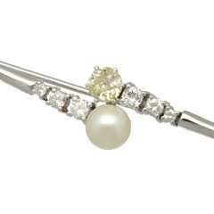 Art-deco Broche Diamanten-parel