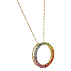 14Krt. goud collier ''Circle of Live'' van Saffier ''Rainbow collectie''