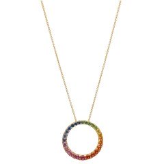 14Krt. goud collier ''Circle of Live'' van Saffier ''Rainbow collectie''