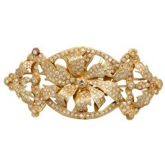 18 Krt.  broche-haarspeld vele Briljanten ca 4,5 ct.