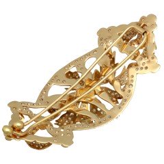 18 Krt.  broche-haarspeld vele Briljanten ca 4,5 ct.