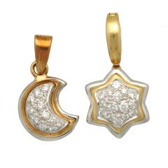 18 Krt. briljant hanger, prijs per stuk. Ster en Maan