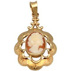 14 Krt. vintage  Camee hanger ca. 1970