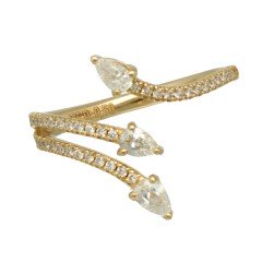 14 krt gouden slagring met diamant 0.50 Ct