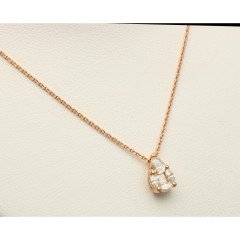 RosÃ© gouden collier met Markies en Princess Diamant
