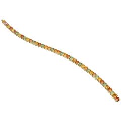 14Krt. gouden Tennisarmband Natuurlijke saffieren 15.44Ct.