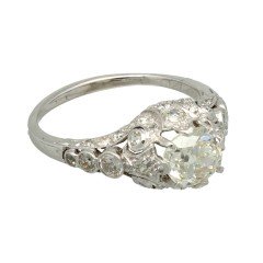 Vintage Platina ring met diamant 1.47 Ct.