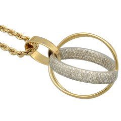 18 Krt. fantasie hanger vol briljanten .