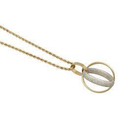 18 Krt. fantasie hanger vol briljanten .