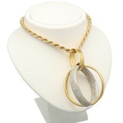 18 Krt. fantasie hanger vol briljanten .