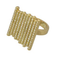 18 Krt. plateau ring vele Briljanten ca. 1.00Ct. 