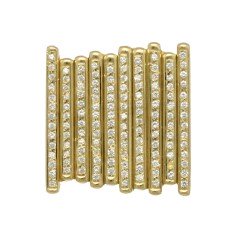 18 Krt. plateau ring vele Briljanten ca. 1.00Ct. 