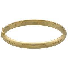 14 Krt. geelgouden slavenband 6 mm. met scharnier