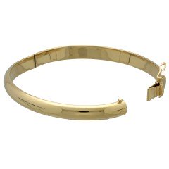 14 Krt. geelgouden slavenband 6 mm. met scharnier