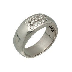 18 krt brede ring met Briljanten ca. 0.35 Ct