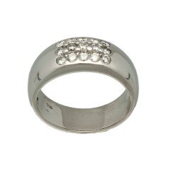 18 krt brede ring met Briljanten ca. 0.35 Ct