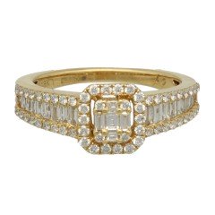 18 Krt. geelgouden ring met 0.68 ct. Diamant